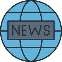 News Report Line Filled Light Icon vector