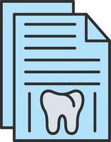 Dental Record Line Filled Light Icon vector