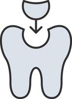 Tooth Filling Line Filled Light Icon vector