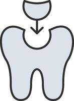 Tooth Filling Line Filled Light Icon vector