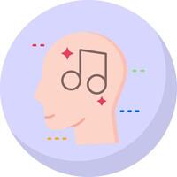 música glifo plano burbuja icono vector