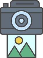 Camera Line Filled Light Icon vector