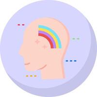 Positive thinking Glyph Flat Bubble Icon vector