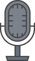 Studio Microphone Line Filled Light Icon vector