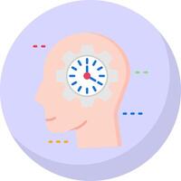 Time management Glyph Flat Bubble Icon vector