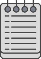 Notes Line Filled Light Icon vector