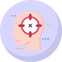 Target Glyph Flat Bubble Icon vector