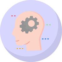 Thinking Glyph Flat Bubble Icon vector