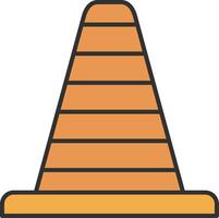 Traffic Cone Line Filled Light Icon vector