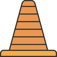 Traffic Cone Line Filled Light Icon vector