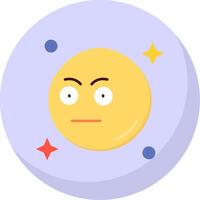 Embarrassed Glyph Flat Bubble Icon vector