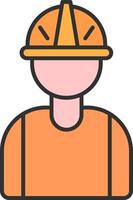 Worker Line Filled Light Icon vector
