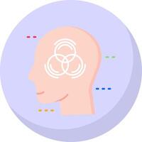 Emotional intelligence Glyph Flat Bubble Icon vector