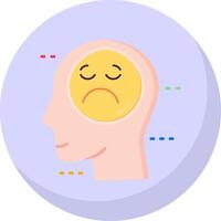 Sadness Glyph Flat Bubble Icon vector