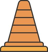 Traffic Cone Line Filled Light Icon vector