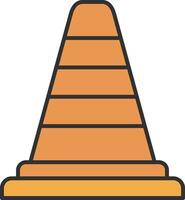 Traffic Cone Line Filled Light Icon vector