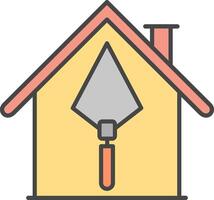 House Construction Line Filled Light Icon vector