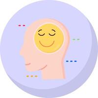 Happiness Glyph Flat Bubble Icon vector
