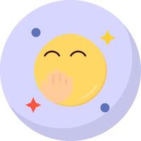 Blush Glyph Flat Bubble Icon vector