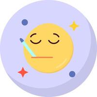 Sick Glyph Flat Bubble Icon vector