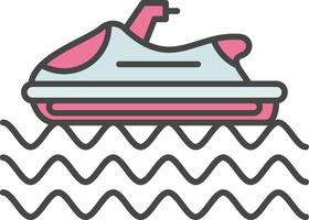 Parasailing Line Filled Light Icon vector