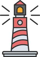 Lighthouse Line Filled Light Icon vector