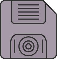 Floppy Disk Line Filled Light Icon vector