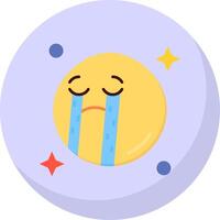 Cry Glyph Flat Bubble Icon vector