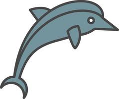 Dolphin Line Filled Light Icon vector