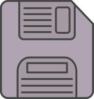 Floppy Disk Line Filled Light Icon vector