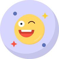 Wink Glyph Flat Bubble Icon vector