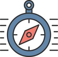 Compass Line Filled Light Icon vector
