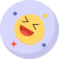 Laugh Glyph Flat Bubble Icon vector