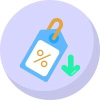 precio etiqueta glifo plano burbuja icono vector