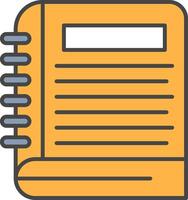 Notebook Line Filled Light Icon vector