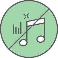 No música línea lleno ligero icono vector