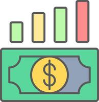 Money Growth Line Filled Light Icon vector