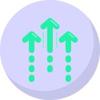 Increase Glyph Flat Bubble Icon vector