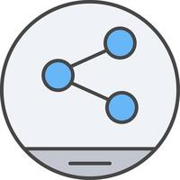 Share Line Filled Light Icon vector