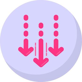 Decrease Glyph Flat Bubble Icon vector