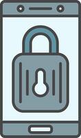 Lock Line Filled Light Icon vector