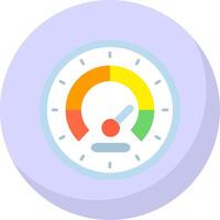 Speedometer Glyph Flat Bubble Icon vector