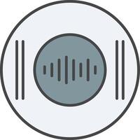 Recording Line Filled Light Icon vector