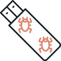 Virus Pendrive Vector Icon