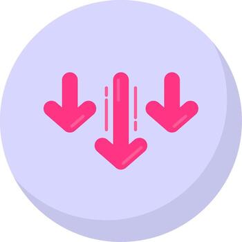 Decrease Glyph Flat Bubble Icon vector