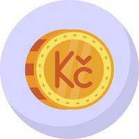 Koruna Glyph Flat Bubble Icon vector