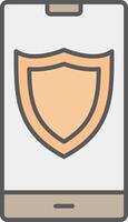 Shield Line Filled Light Icon vector