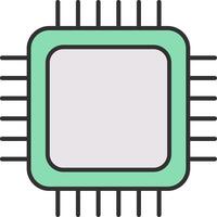 CPU Line Filled Light Icon vector