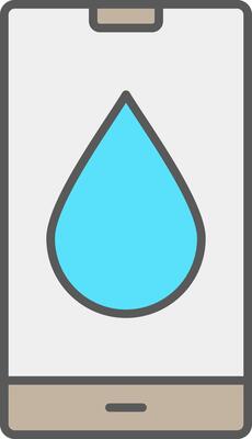 Water Drop Line Filled Light Icon