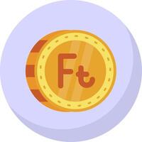 Forint Glyph Flat Bubble Icon vector